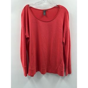 Sweaty Betty Women’s Long Sleeve Knit Tee Thumb Holes Side Slits Red Size Small